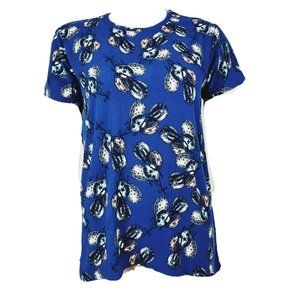 Lularoe Gracie Top Kids Sz 14 Blue Balloon Pattern Short Sleeve Legging Material